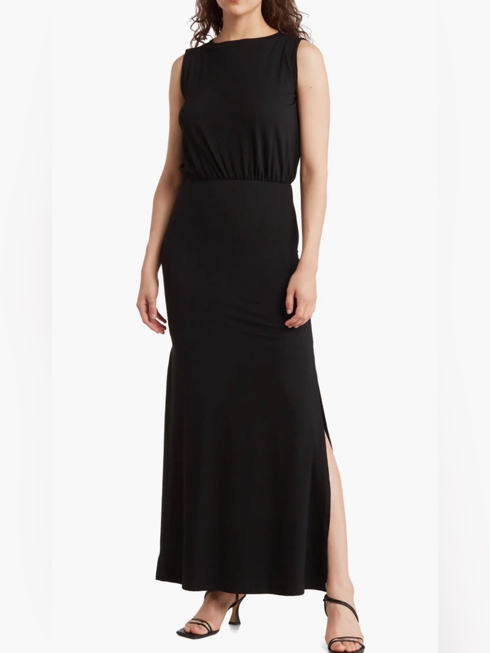 NWOT Go Couture Maxi dress Black Women’s Sleeveless Soft Modal Size Large 10-12